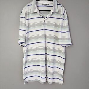 Ashworth Golf Company Stripped Polo golf Shirt 2XL collared mens